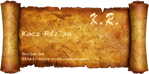Kacz Róza névjegykártya